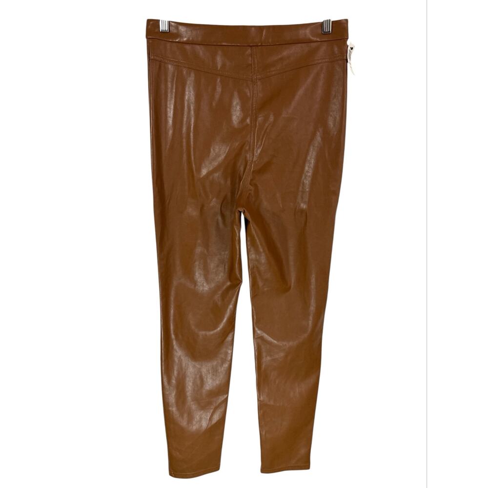 Aritizia Wilfred Free Jupiter Vegan Leather Pants 10 Cognac High Rise NWOT - Picture 4 of 13